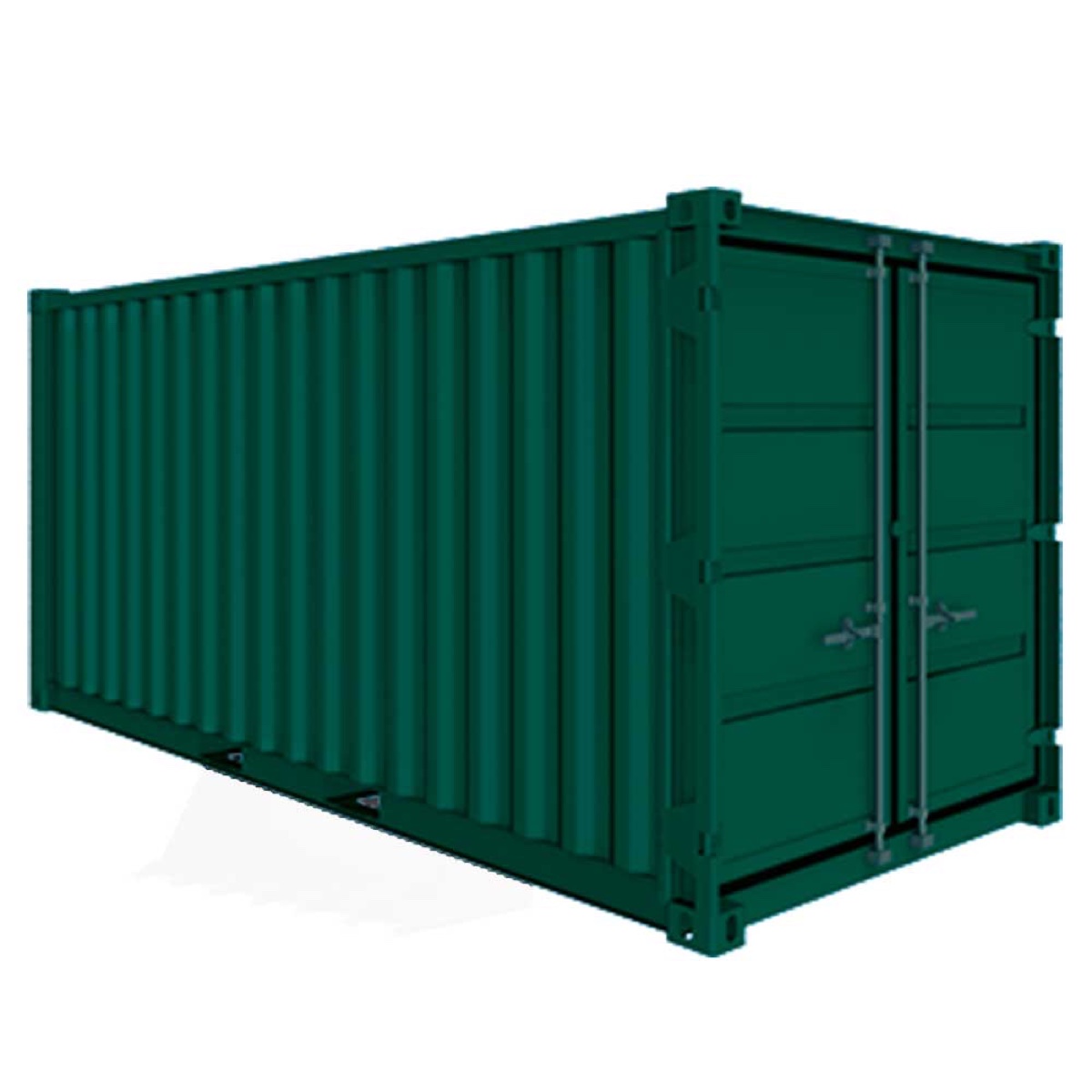 Lagercontainer 20' m/sideåpning grønn